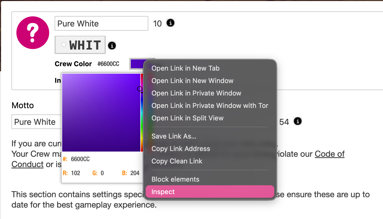 Crew management page with Edit Crew available.