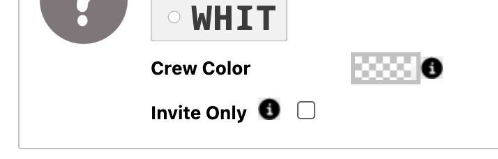 Crew color swatch showing transparent checkerboard after a modded hex is saved.